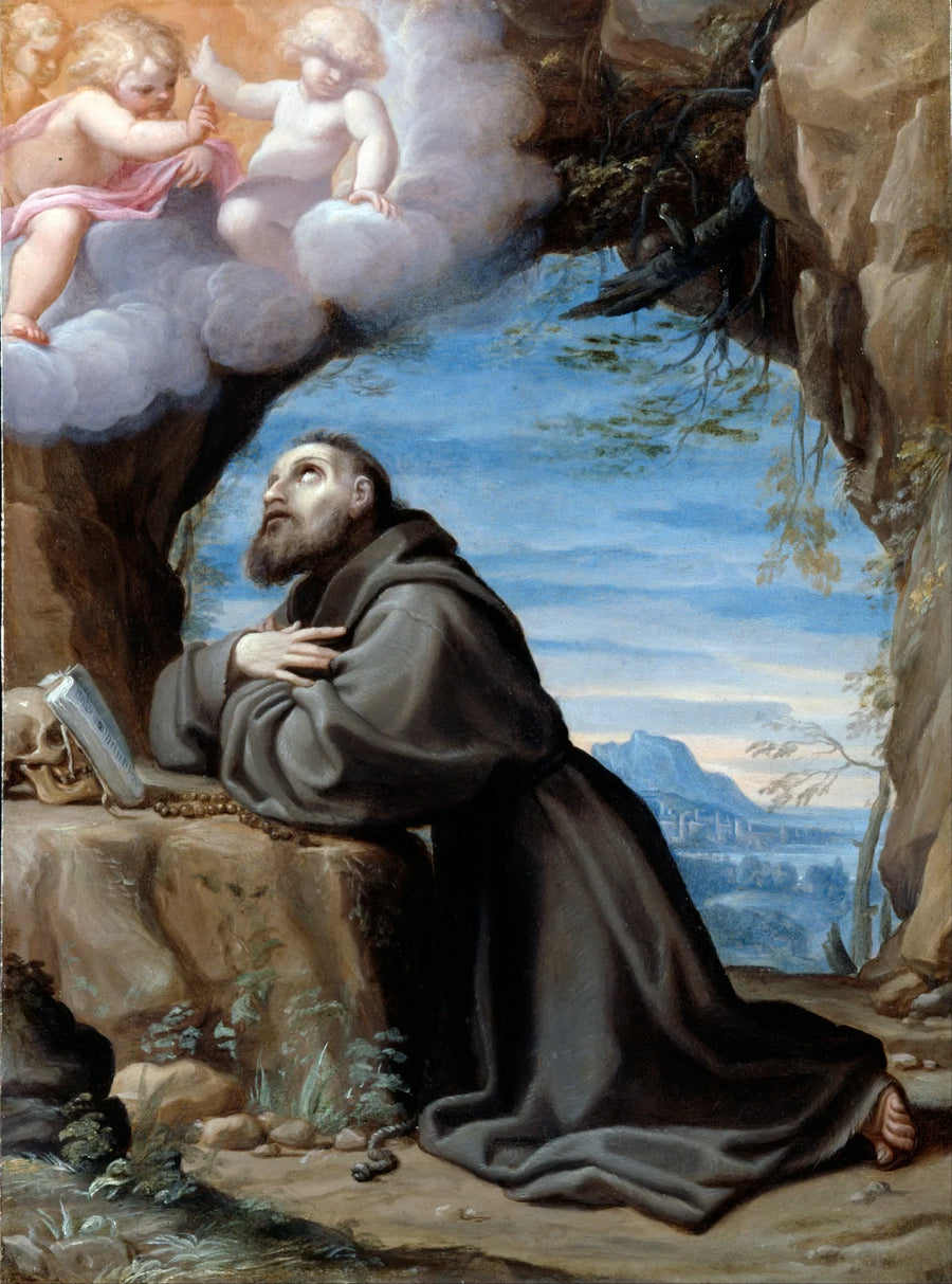 Pyhä Fransisko mietiskelyssä - Ludovico Carracci