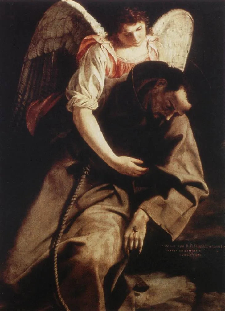 Pyhä Fransiska ja enkeli - Orazio Gentileschi