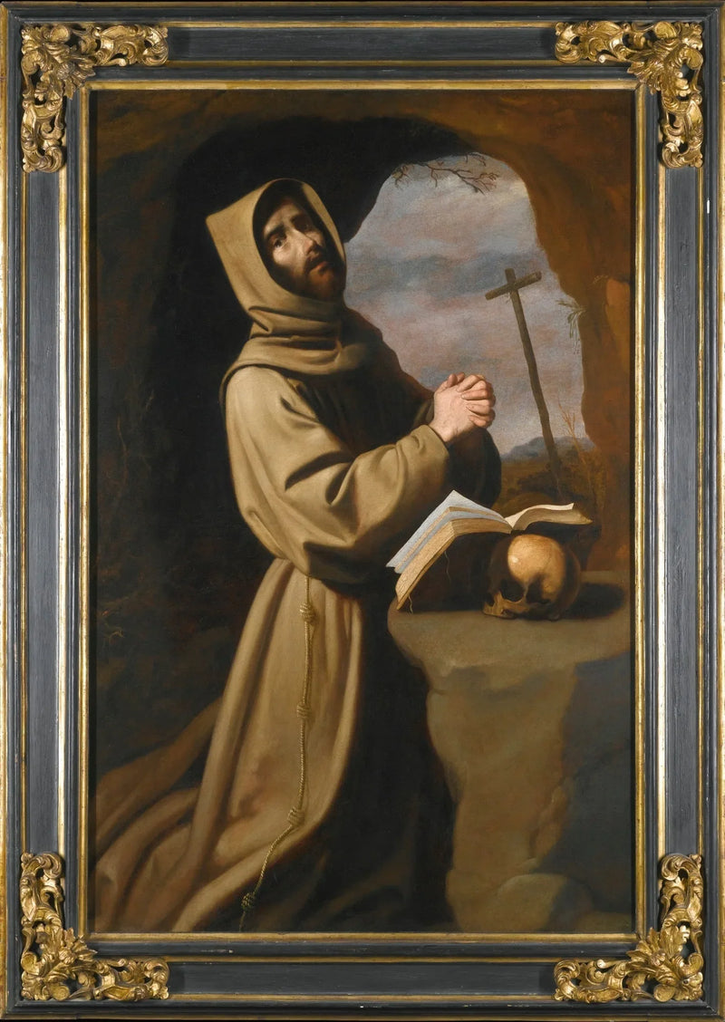 Pyhä Fransiska rukoilemassa luolassa - Francisco de Zurbarán