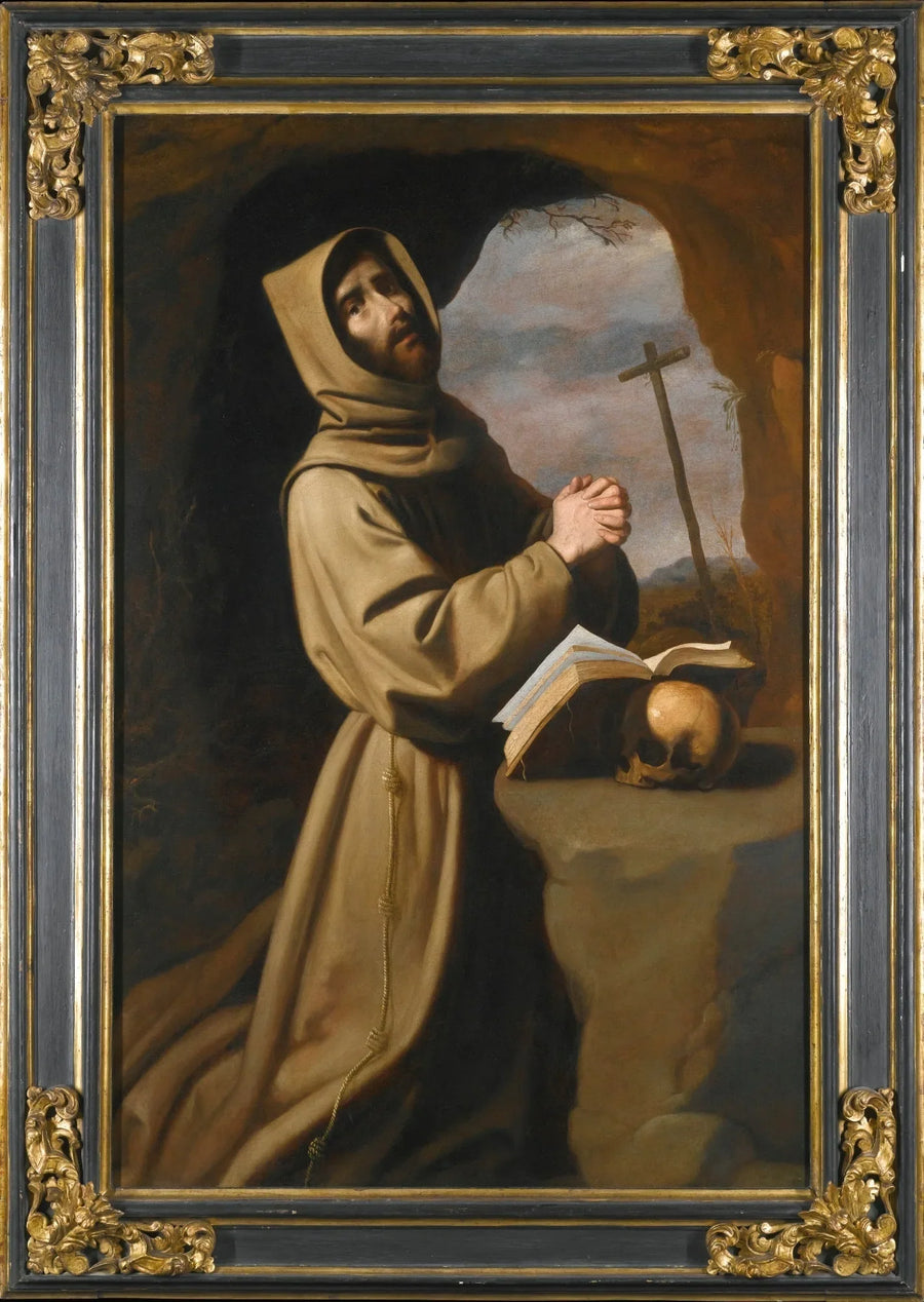 Pyhä Fransiska rukoilemassa luolassa - Francisco de Zurbarán