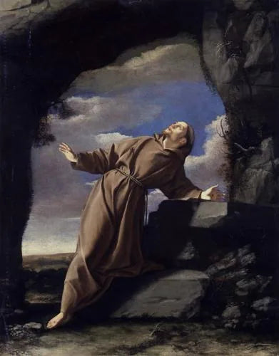 Pyhä Fransiska vastaanottamassa stigmoja - Orazio Gentileschi