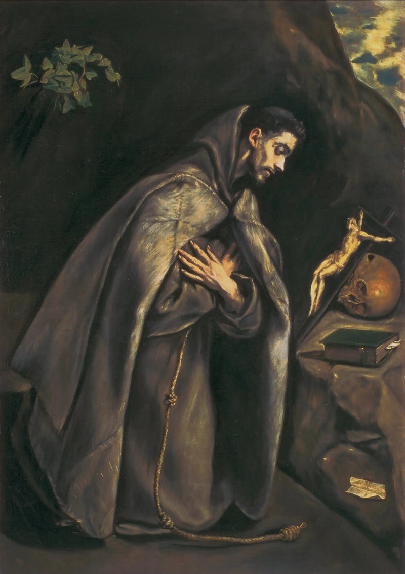 Pyhä Fransiska rukoilemassa ristiä - El Greco