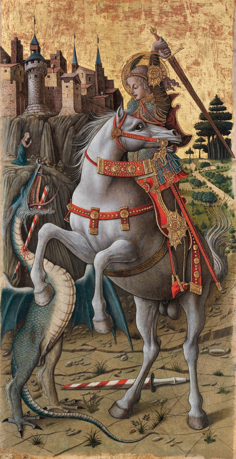 Pyhä Yrjö taistelussa lohikäärmettä vastaan - Carlo Crivelli
