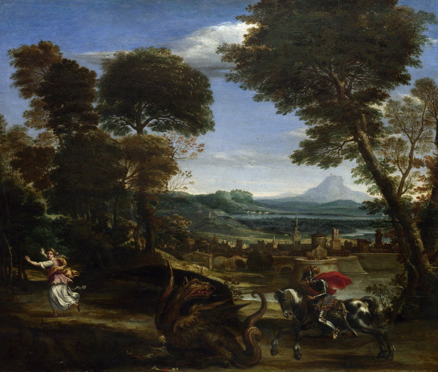 Pyhä Yrjö tappamassa lohikäärmettä - Domenichino
