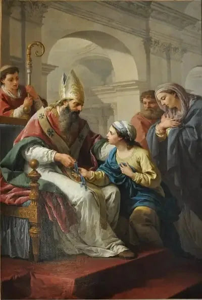 Saint Germain l'Auxerrois antamassa mitalia pyhälle Genevièveille - Louis Jean François Lagrenée