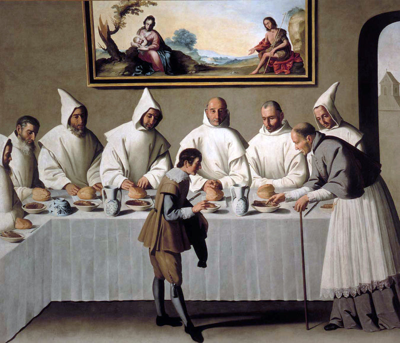 Saint Hugues ruokasalissa Chartreux-munkkiluostarissa - Francisco de Zurbarán