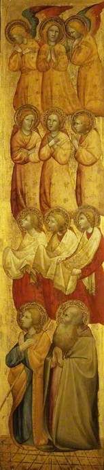 Pyhä Jaakobin ja (?) Pyhä Andrean kanssa enkeleiden kanssa - Olivuccio di Ciccarello