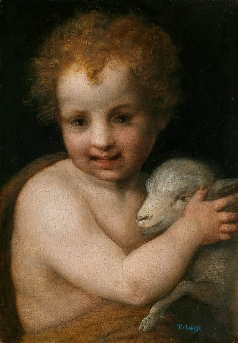 Pyhä Johannes Kastaja ja Karitsa - Andrea del Sarto