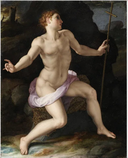 Pyhä Johannes Kastaja autiomaassa - Bronzino