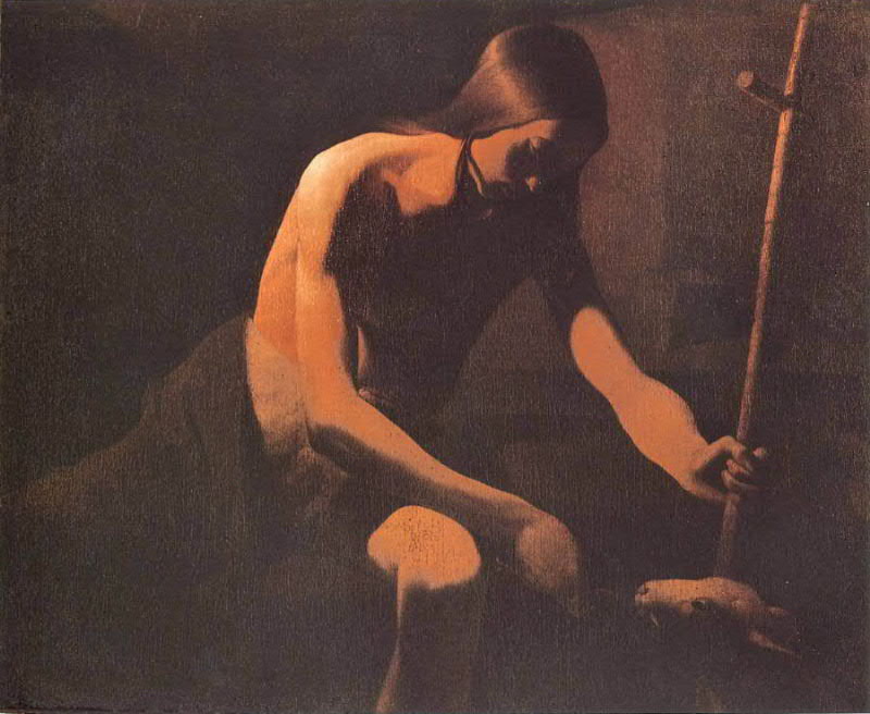 Pyhä Johannes Kastaja autiomaassa - Georges de La Tour
