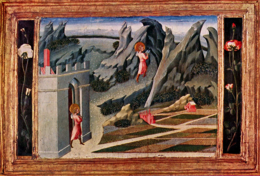 Pyhä Johannes Kasteksijä vetäytyy autiomaahan - Giovanni di Paolo