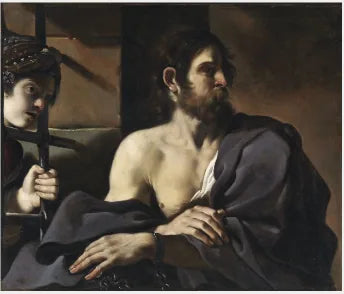 Pyhän Johannes Kastajan vieraana vankilassa Salomé'n kanssa - Guercino