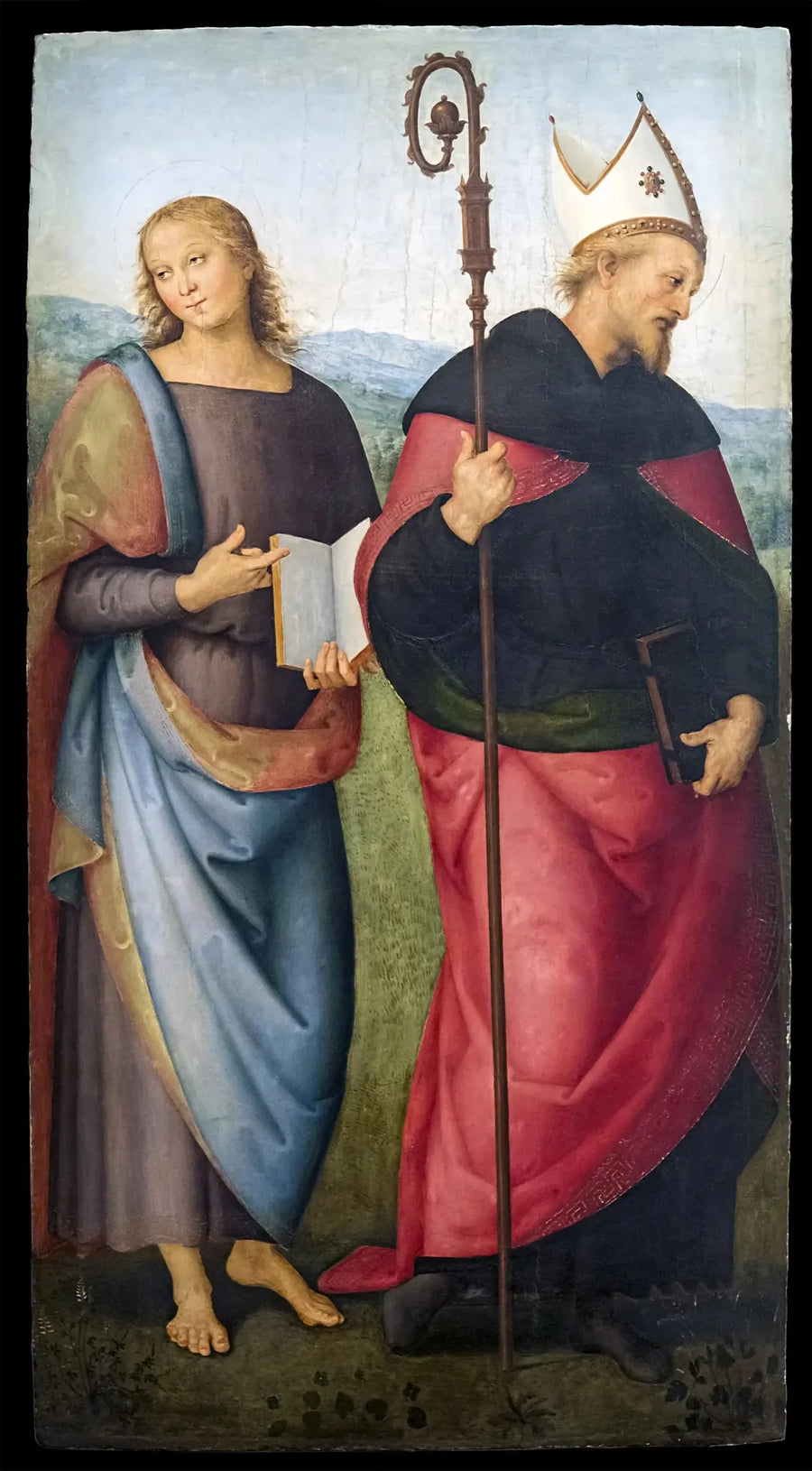 Pyhä Johannes Evankelista ja Pyhä Augustinus - Pietro Perugino