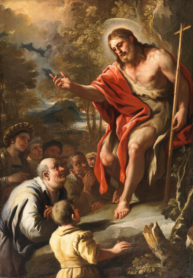 Pyhä Johannes saarnaamassa erämaassa - Luca Giordano