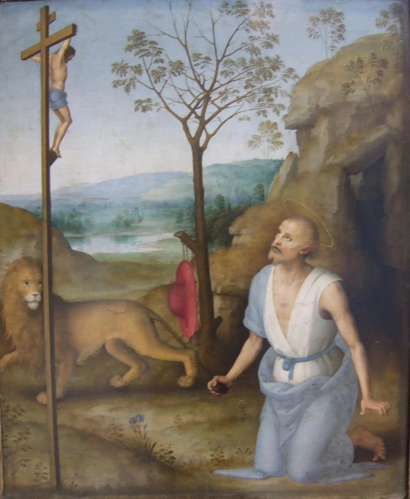 Pyhä Jérôme autiomaassa - Pietro Perugino