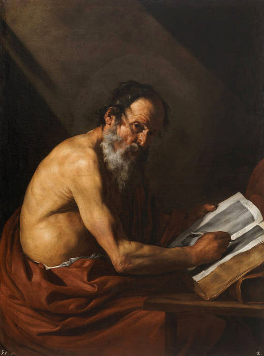 Pyhä Hieronymus kirjoittamassa - Jusepe de Ribera