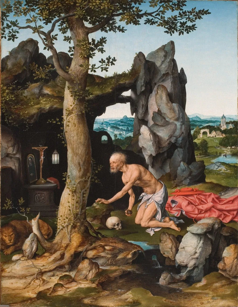 Pyhä Jérôme katumuksessa autiomaassa - Joos van Cleve
