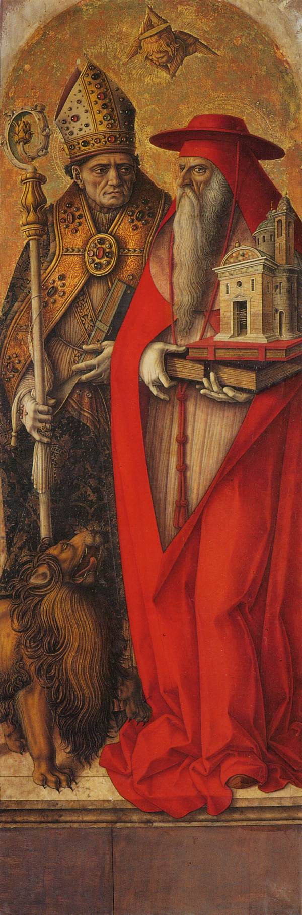 Pyhä Jérôme ja Pyhä Augustinus - Carlo Crivelli