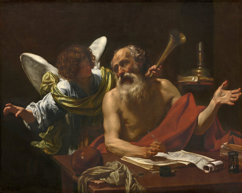 Pyhä Hieronymus ja enkeli - Simon Vouet