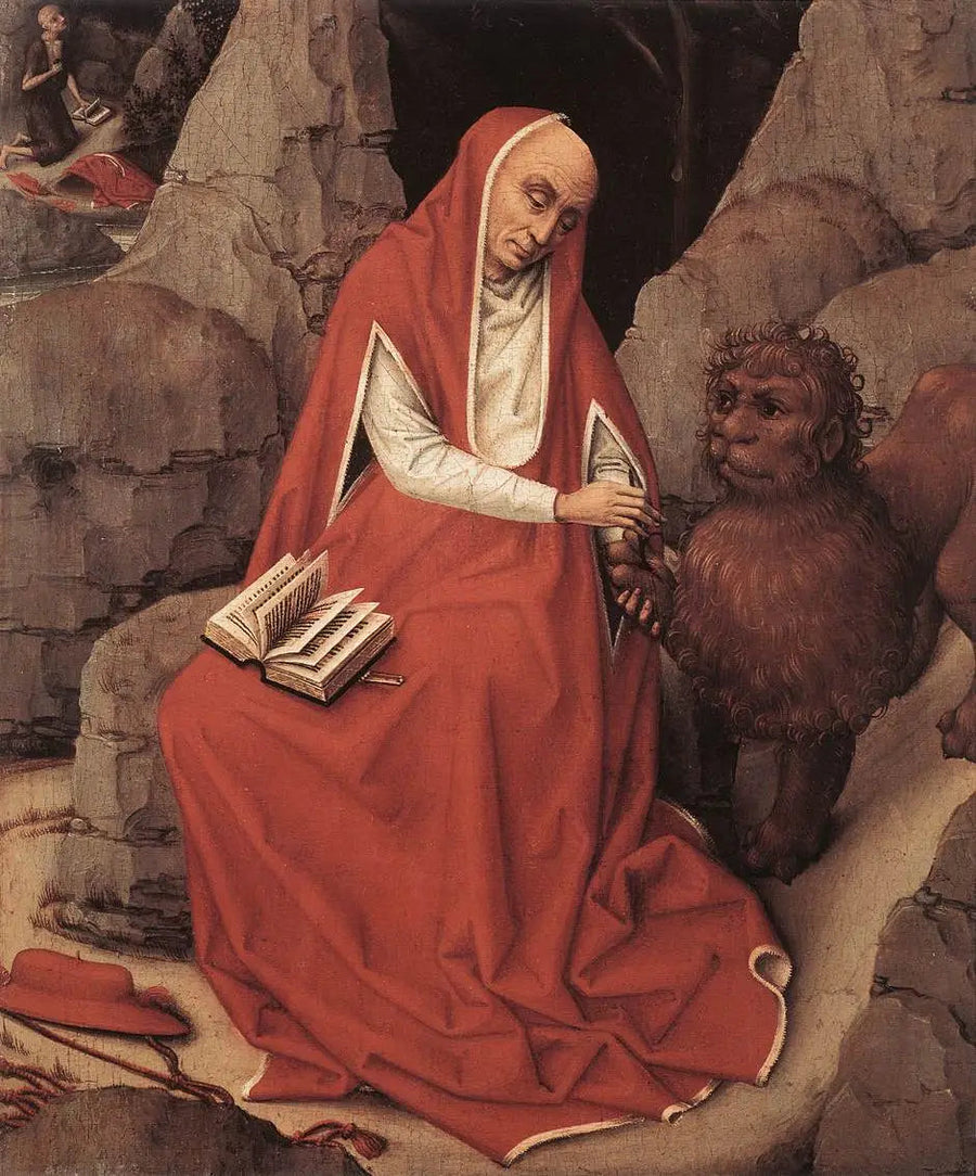 Pyhä Hieronymus ja leijona - Rogier van der Weyden