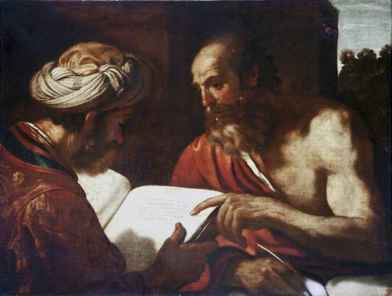 Pyhä Jérôme ja rabbi - Guercino