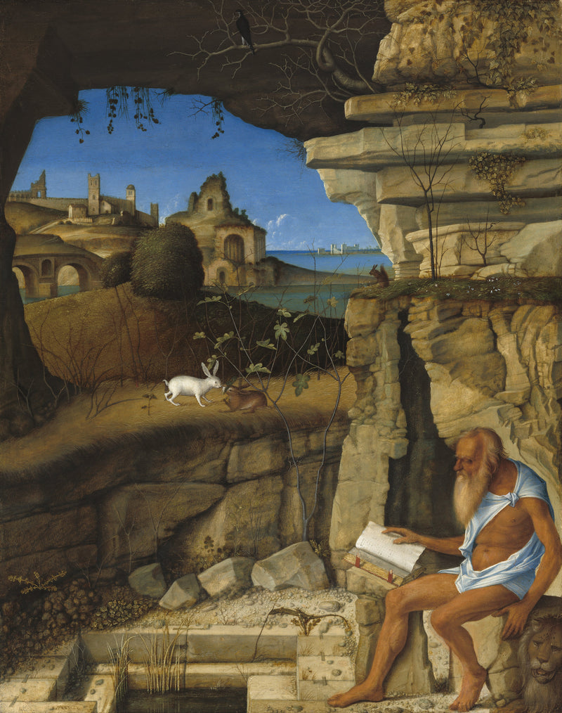 Pyhä Hieronymus lukemassa maaseudulla - Giovanni Bellini