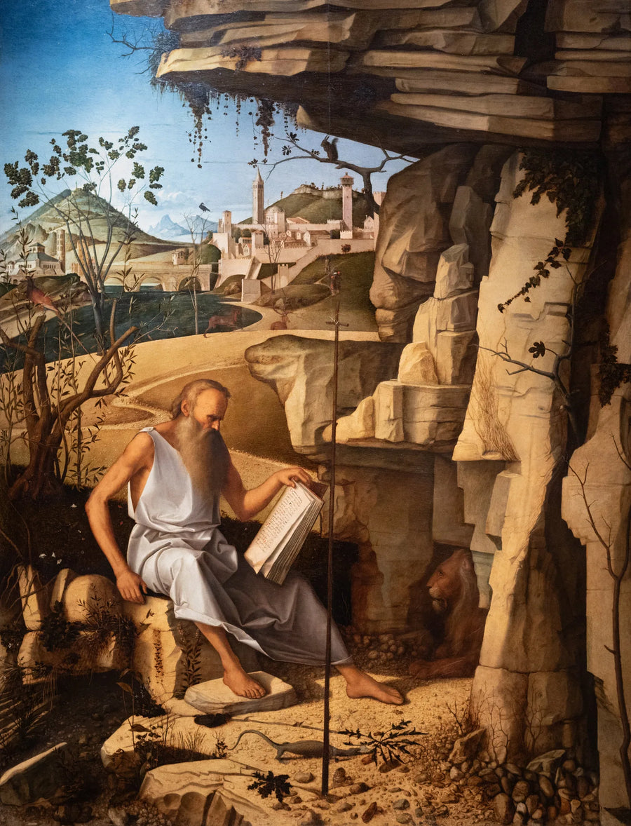 Pyhä Jérôme lukemassa autiomaassa - Giovanni Bellini