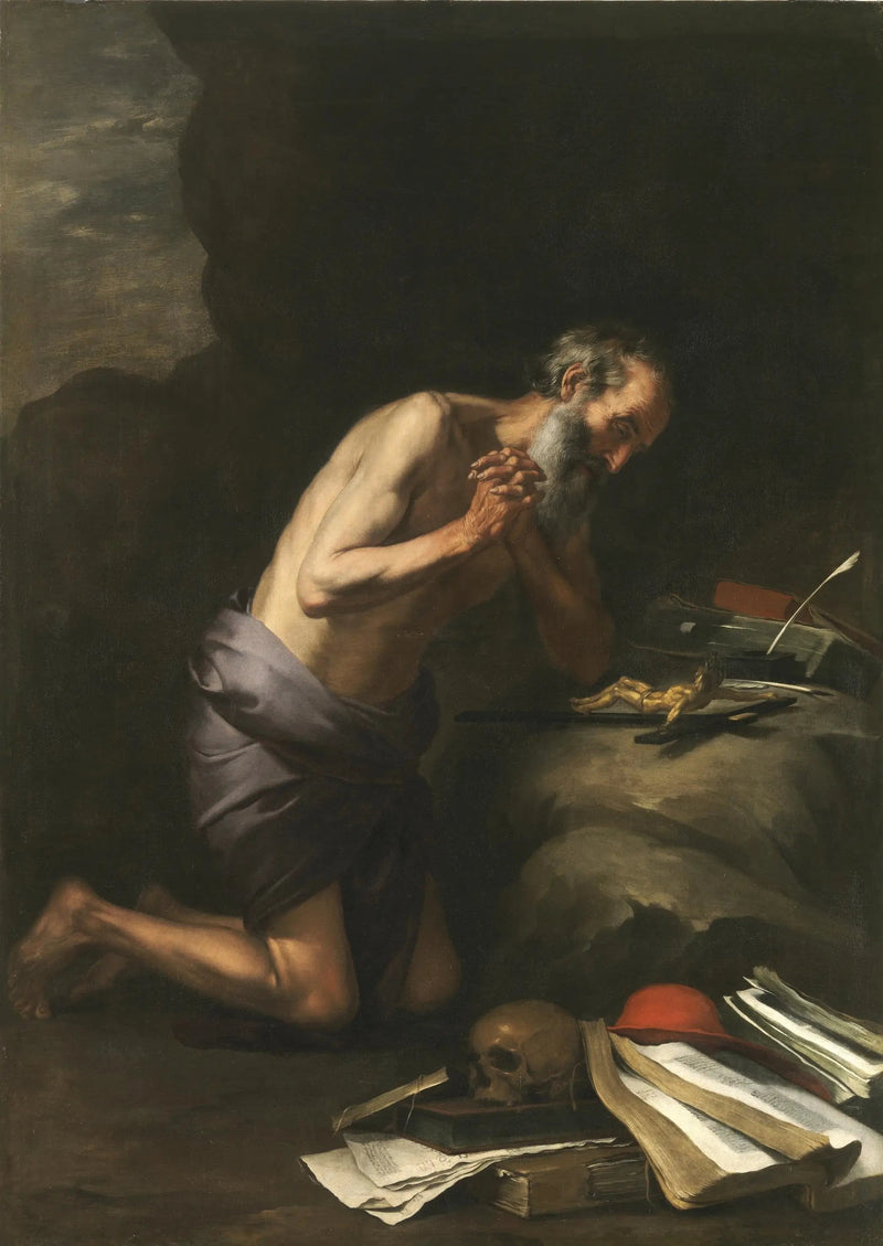 Pyhä Jérôme katumuksessa - Bartolomé Esteban Murillo