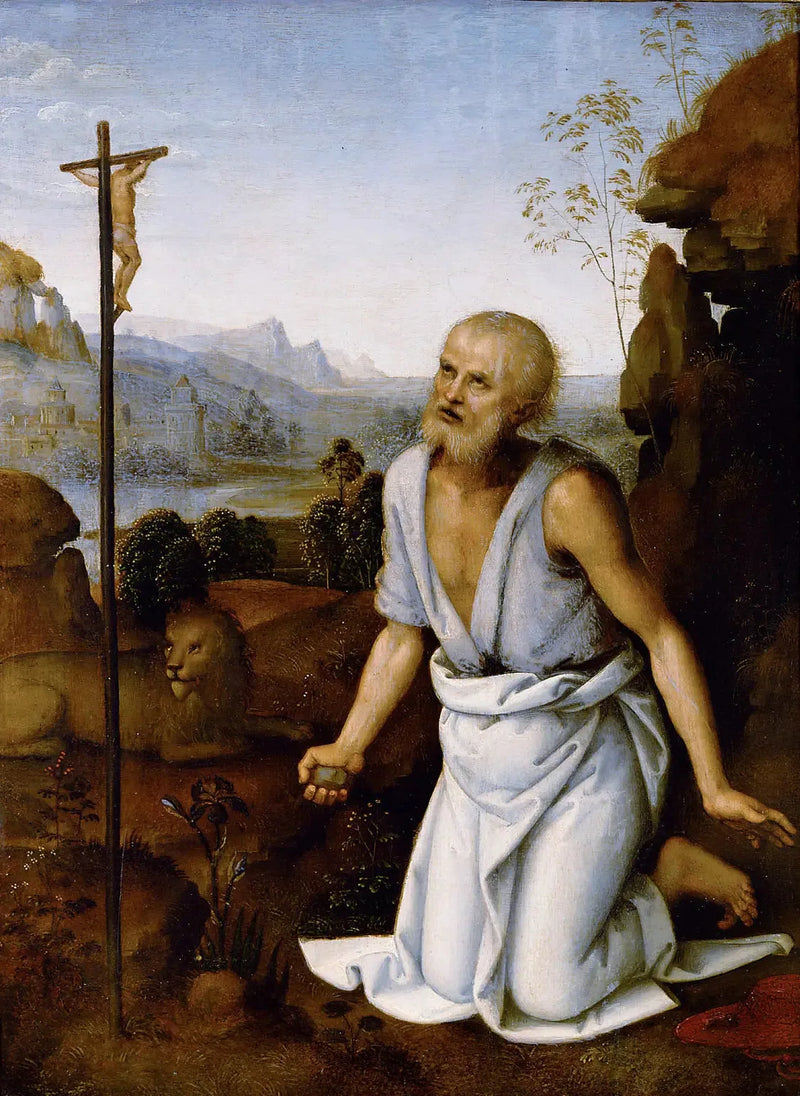 Pyhä Hieronymus katumuksessaan - Pietro Perugino