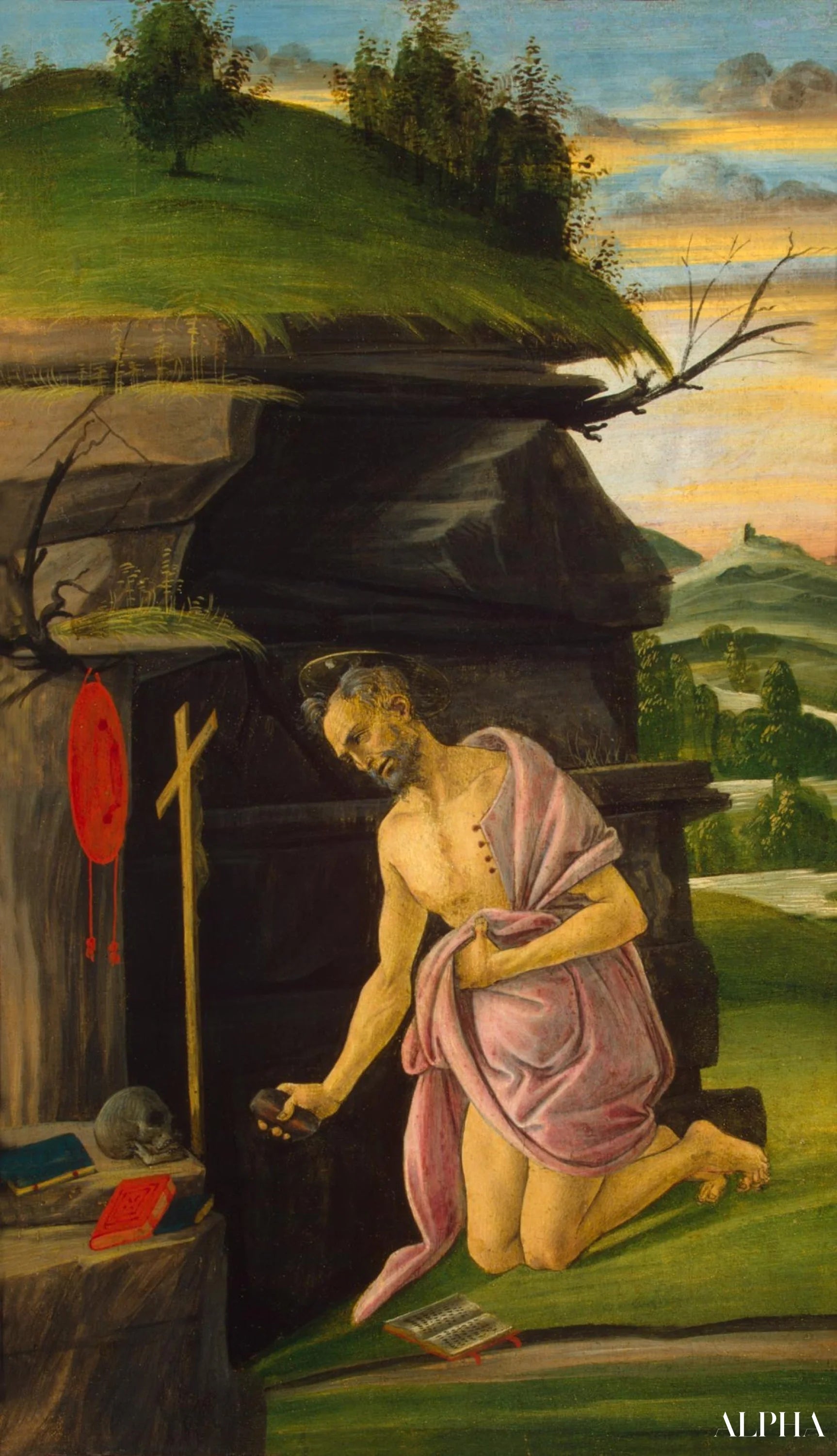 Pyhä Hieronymus - Sandro Botticelli - Korkealaatuiset taulujen ja maalauksien reproduktiot