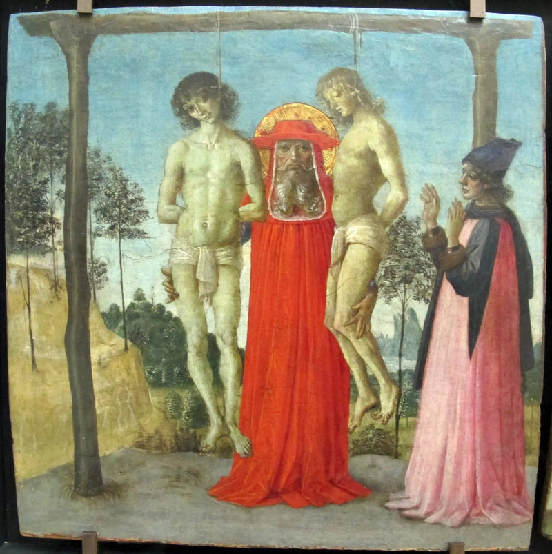 Pyhä Hieronymus tukemassa kahta roikkunutta nuorta - Pietro Perugino