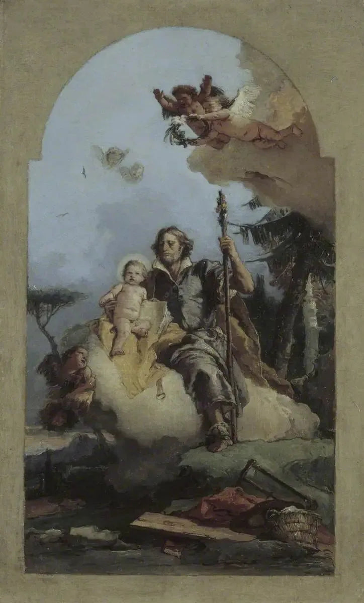 Pyhä Joosef ja Jeesus-lapsi - Giovanni Battista Tiepolo
