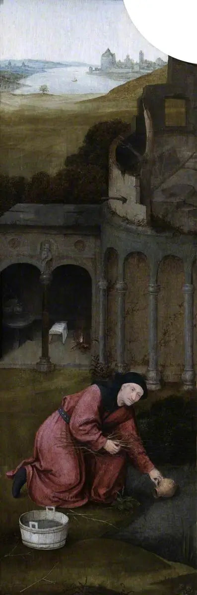 Pyhä Joosef keräämällä puuta (triptyykki, vasemman siiven sisäpuoli) - Hieronymus Bosch