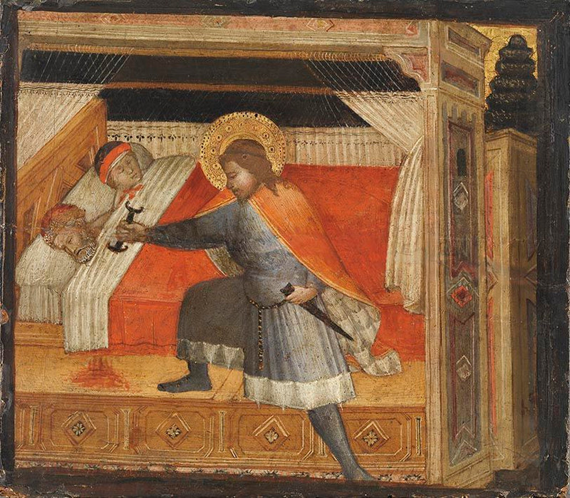 Saint Julien tuhoaa vanhempansa - Agnolo Gaddi