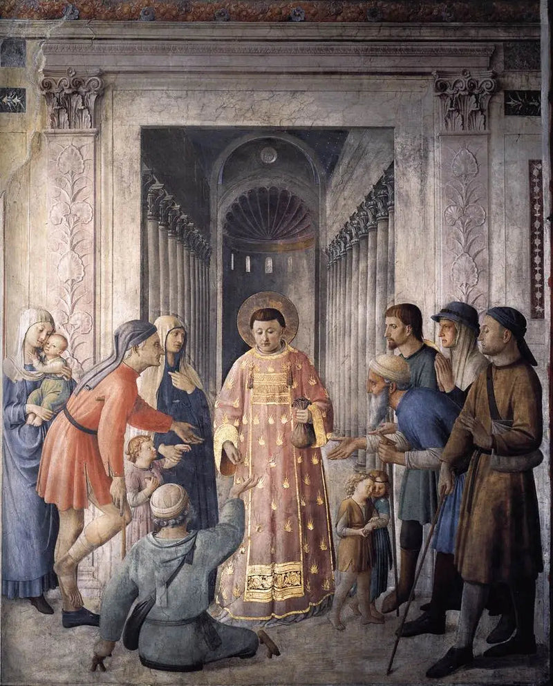 Saint Laurent jakaa almuja - Fra Angelico