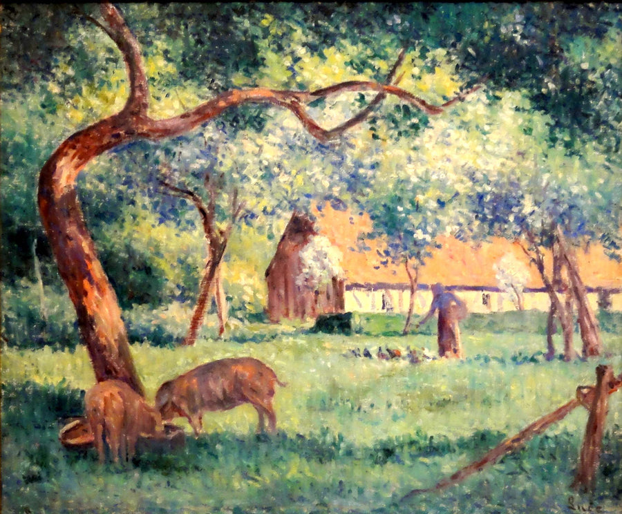 Saint-Laurent-en-Caux cour normande - Maximilien Luce - Alpha Reproduction