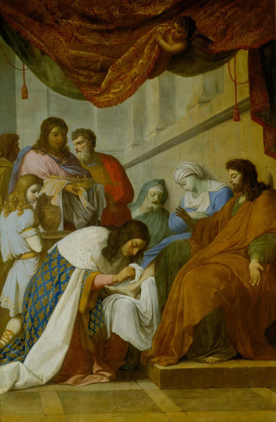 Saint Louis hoitaa sairaita - Eustache Le Sueur