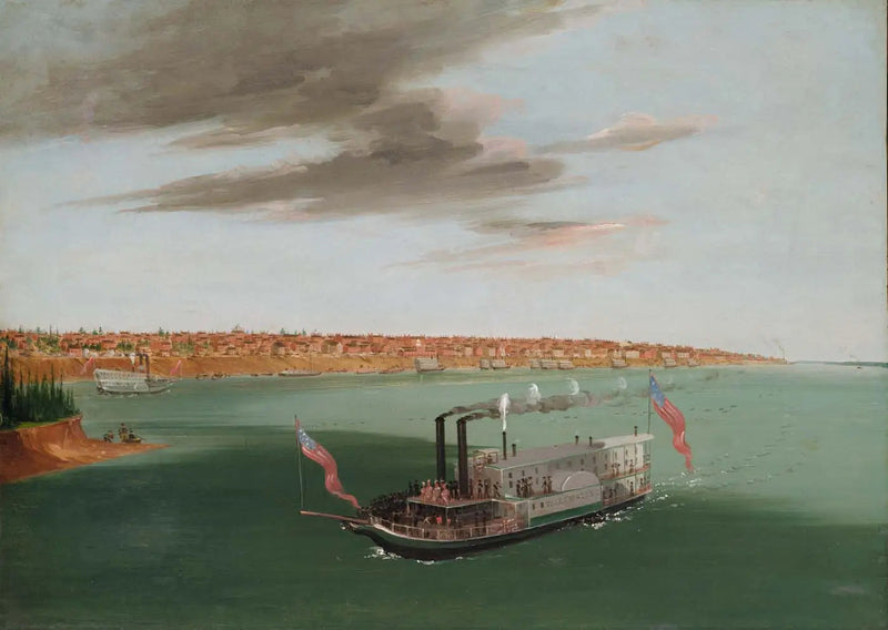 Saint-Louis näkymä joen alapuolelta - George Catlin