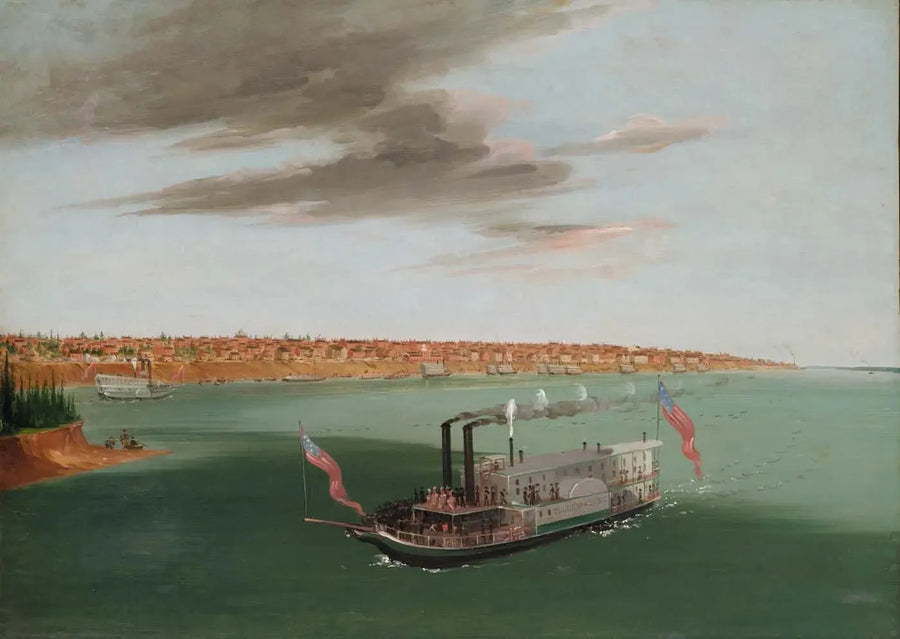 Saint-Louis näkymä joen alapuolelta - George Catlin