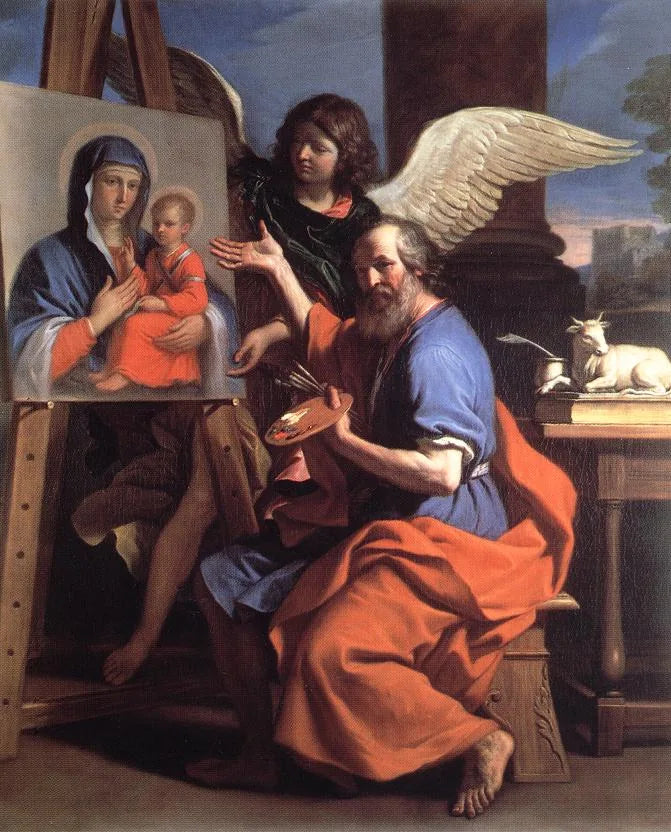 Pyhä Lucus esittää Neitsyt-maalauksen - Guercino