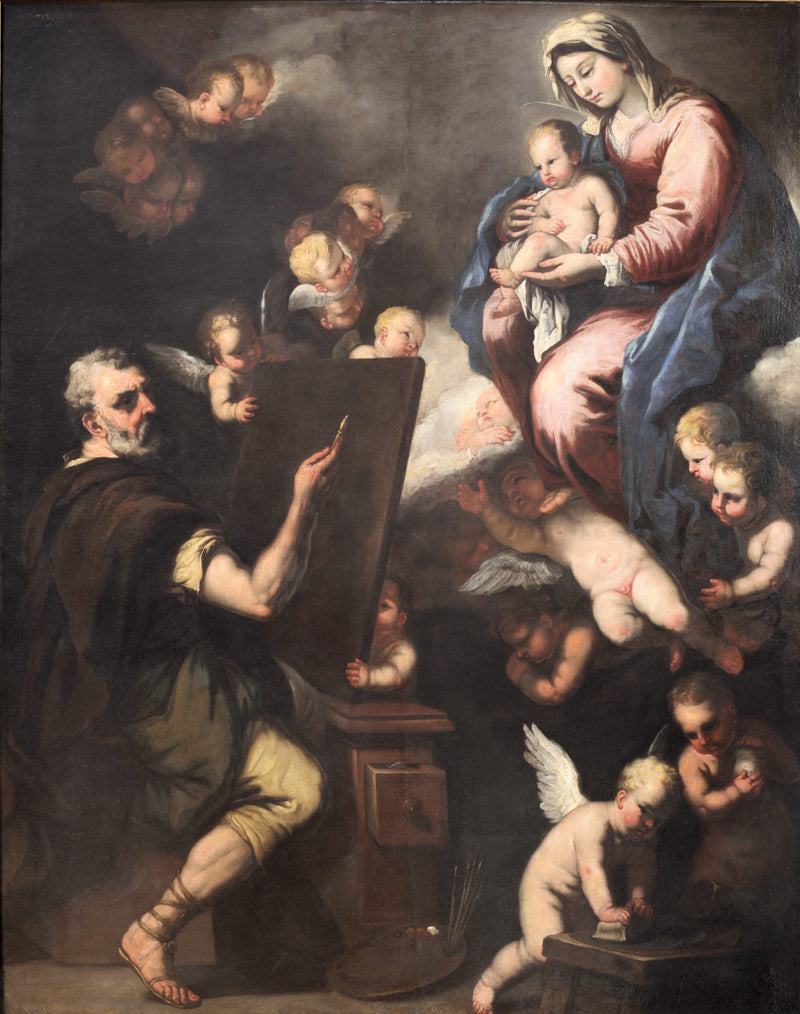 Pyhä Lucus maalaten Neitsytä - Luca Giordano