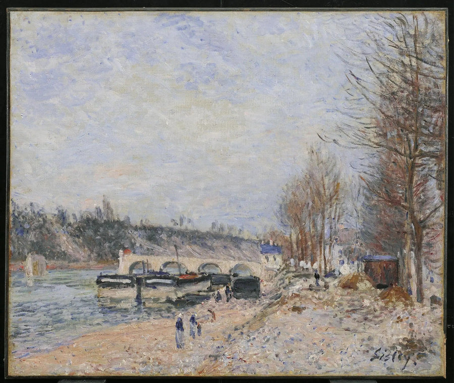Saint-Mammès, harmaa sää - Alfred Sisley