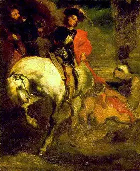 Saint-Martin jakamassa viittaansa köyhälle - Théodore Géricault