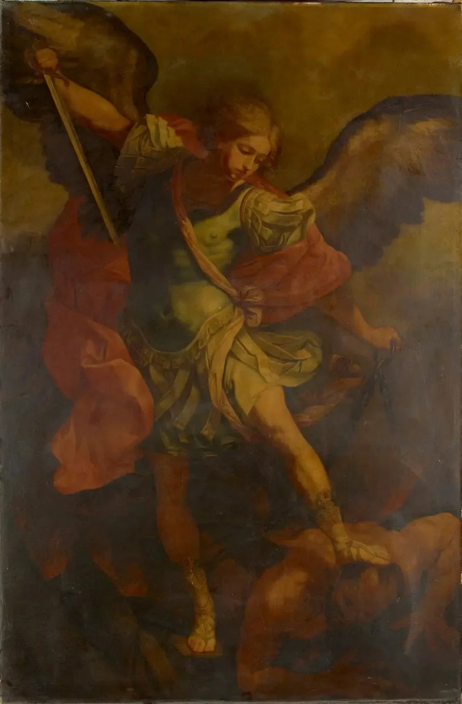 Pyhä Mikael arkkienkeli kukistamassa lohikäärmettä - Joshua Reynolds