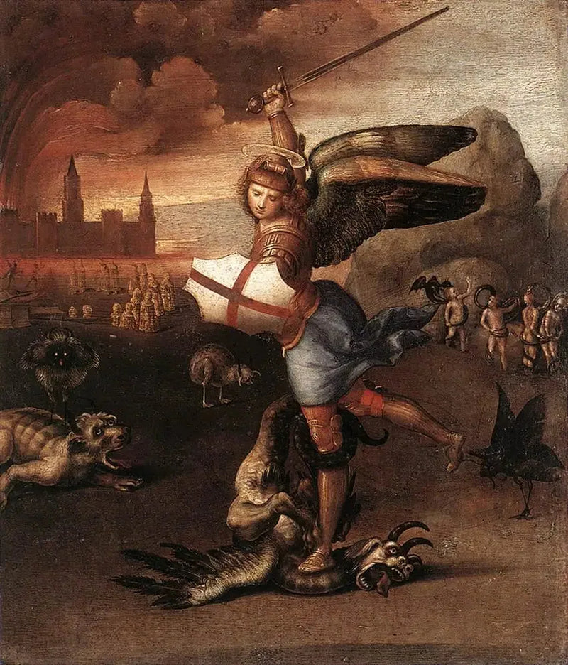 Pyhä Mikael ja lohikäärme - Raphael Sanzio