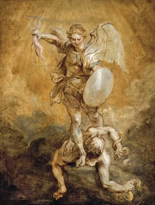 Pyhä Mikael alistaa Luciferin - Peter Paul Rubens