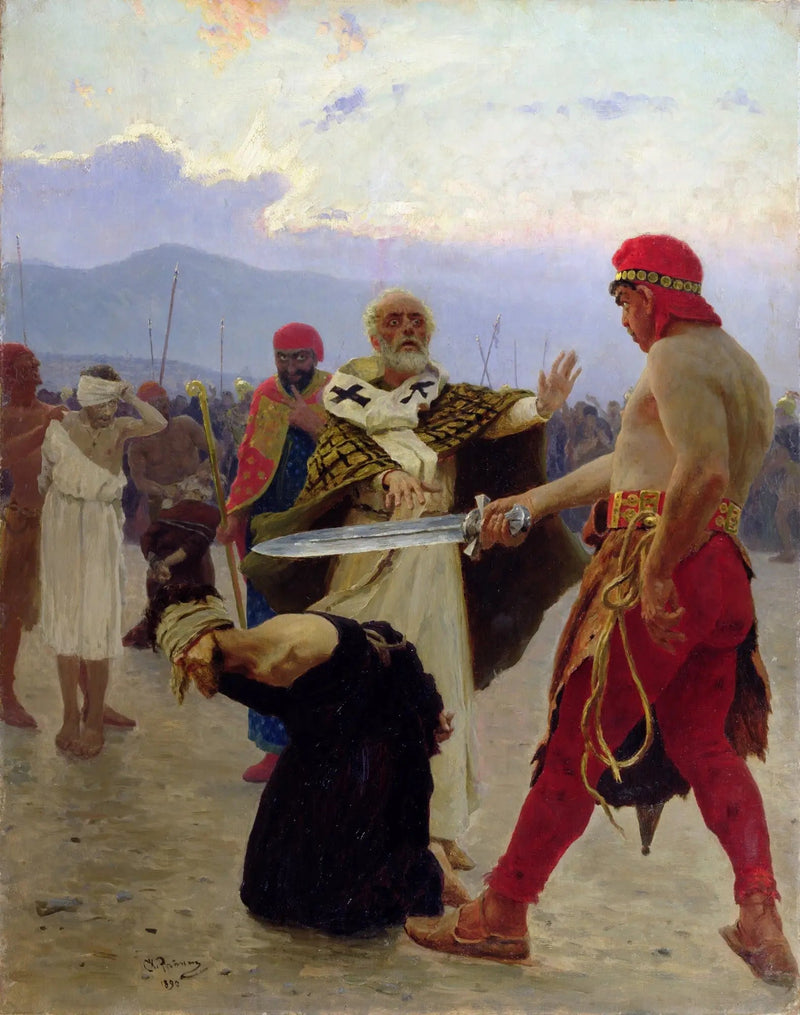 Pyhä Nikolaos Myrasta pelastaa kolme viatonta kuolemasta - Ilya Repin