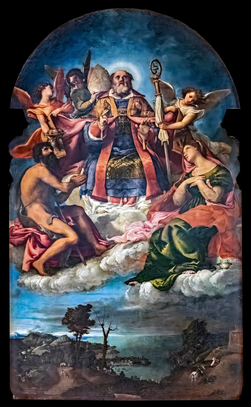Pyhimys Nikolaus kirkastuksessa - Lorenzo Lotto