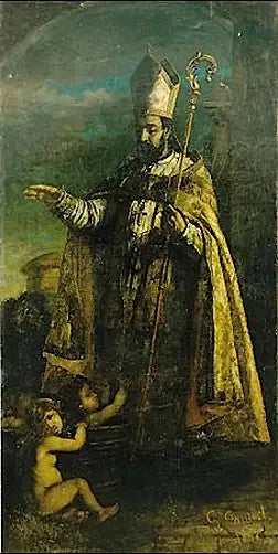 Pyhä Nikolaus herättää pienet lapset - Gustave Courbet