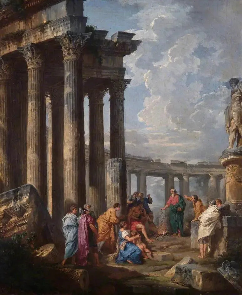 Pyhä Paavali Maltalla tarttumassa käärmeeseen - Giovanni Paolo Panini